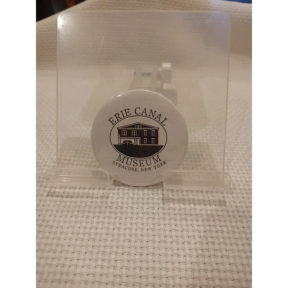 Vintage Erie Canal‎ Museum Pinback Button Syracuse New York Travel Badge Pin